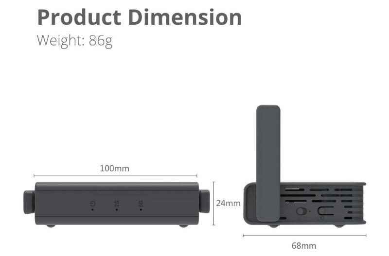 GL.iNet GL-AR750S-Ext (SLATE) - Product Dimensions