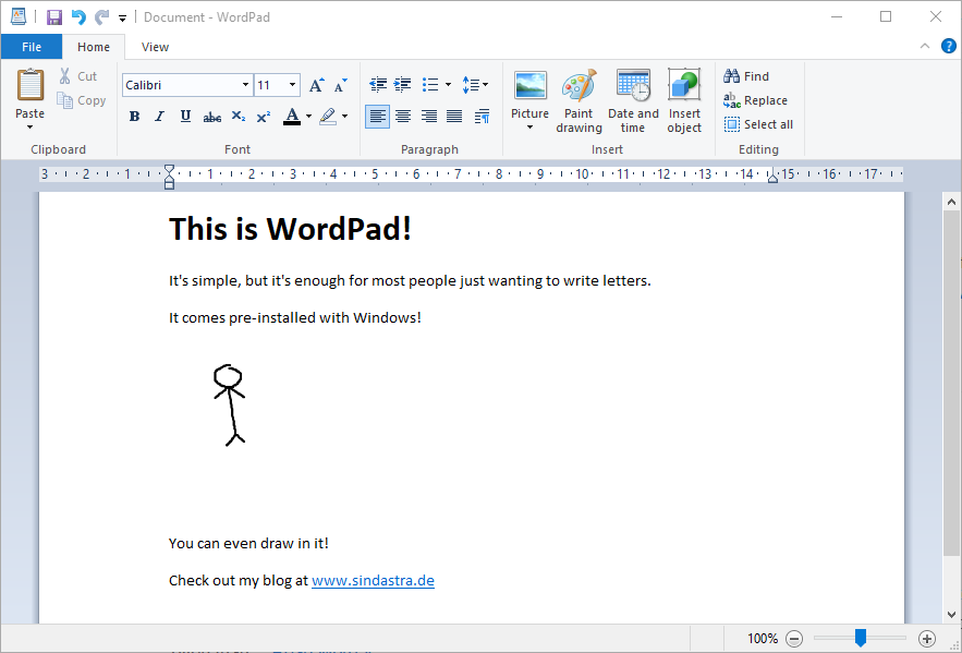 WordPad Screenshot