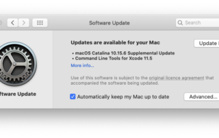 macOS Catalina Software Updater with found updates