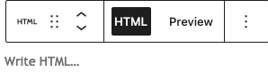 WordPress Gutenberg editor, custom HTML