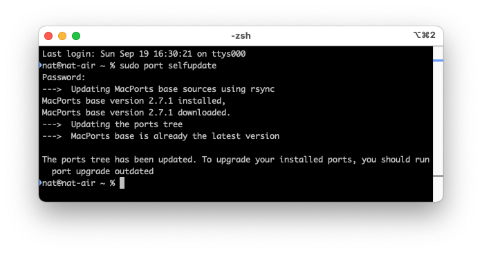 sudo port selfupdate