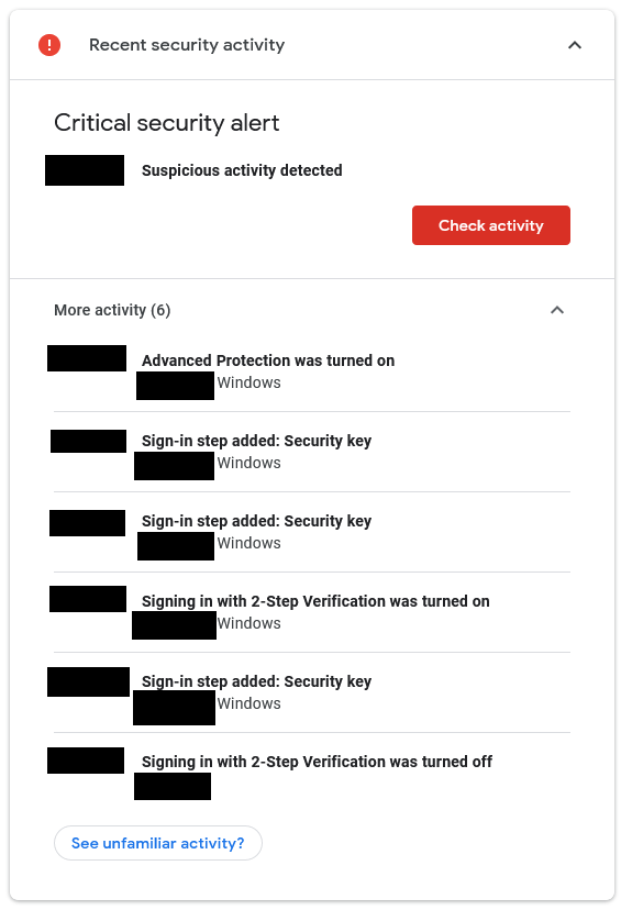 Security log