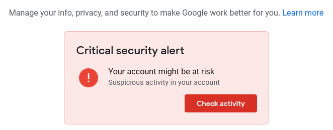 Critical security alert