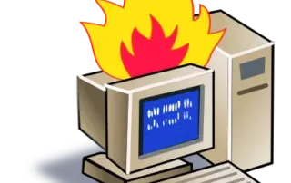 Burning Computer; Public Domain; openclipart.org