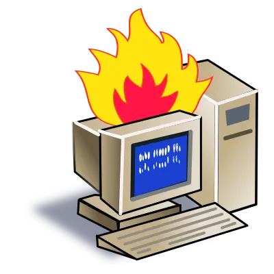 Burning Computer; Public Domain; openclipart.org