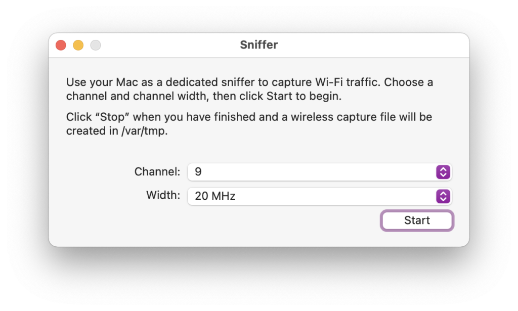 Mac built-in sniffer