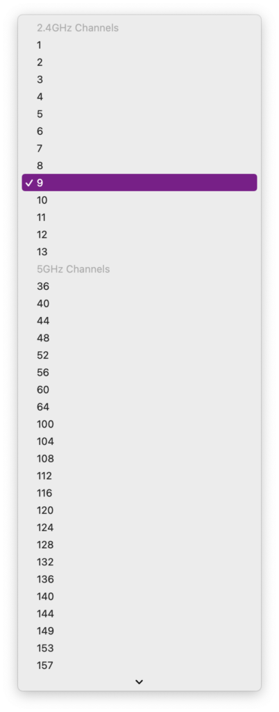 Mac Wi-Fi sniffing channels