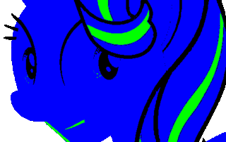 Starlight Glimmer GIF only allowing only Red, Green and Blue and Alpha (transparency) and black (no dithering!) and limited to 16 colors (actually 5)